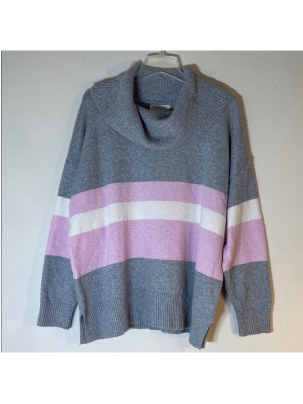 Rachel Zoe Boho Color Block Cowl Neck Sweater. Large. NWT.